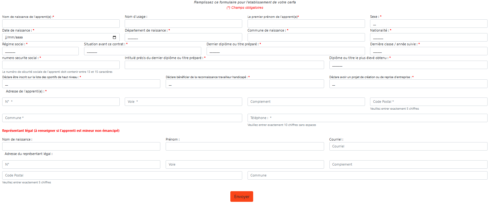 Interface de facturation
