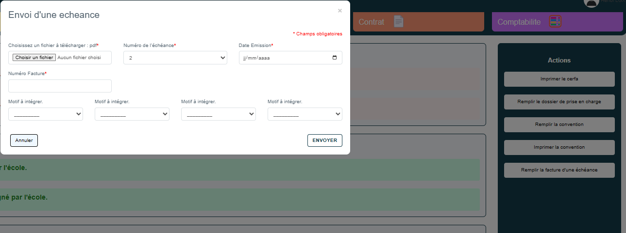 Interface de facturation